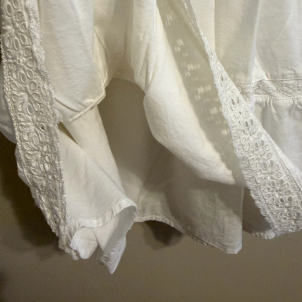 GAP White Eyelet Lace Mini Dress Cottagecore Boho Milkmaid XXL - Picture 10 of 10